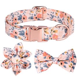 Detachable Hexapetalous Flowers Dog Collar (Option: Orange-S)