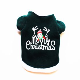 Pet Clothing Dog Warm Embroidery Christmas Style (Option: Green-XS)