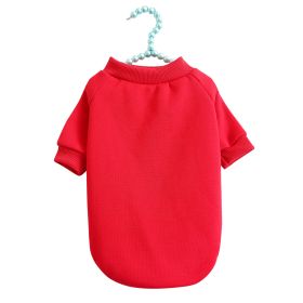 Pet Sweater Breathable Warm With Velvet Dog Clothes (Option: Red-XS)