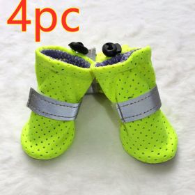 Pet Dog Breathable Wear-resistant And Non-slip Soft Sole Shoes (Option: Fluorescent Green-No2)