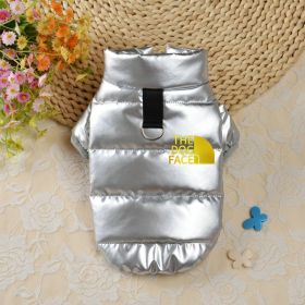 Pet Dog Down Cotton Vest Thick Warm (Option: Silver Gold Small Icon-M)